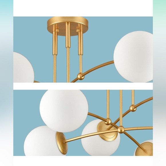 CLAXY Mid Century Gold Ceiling Light - Picture 3 of 7